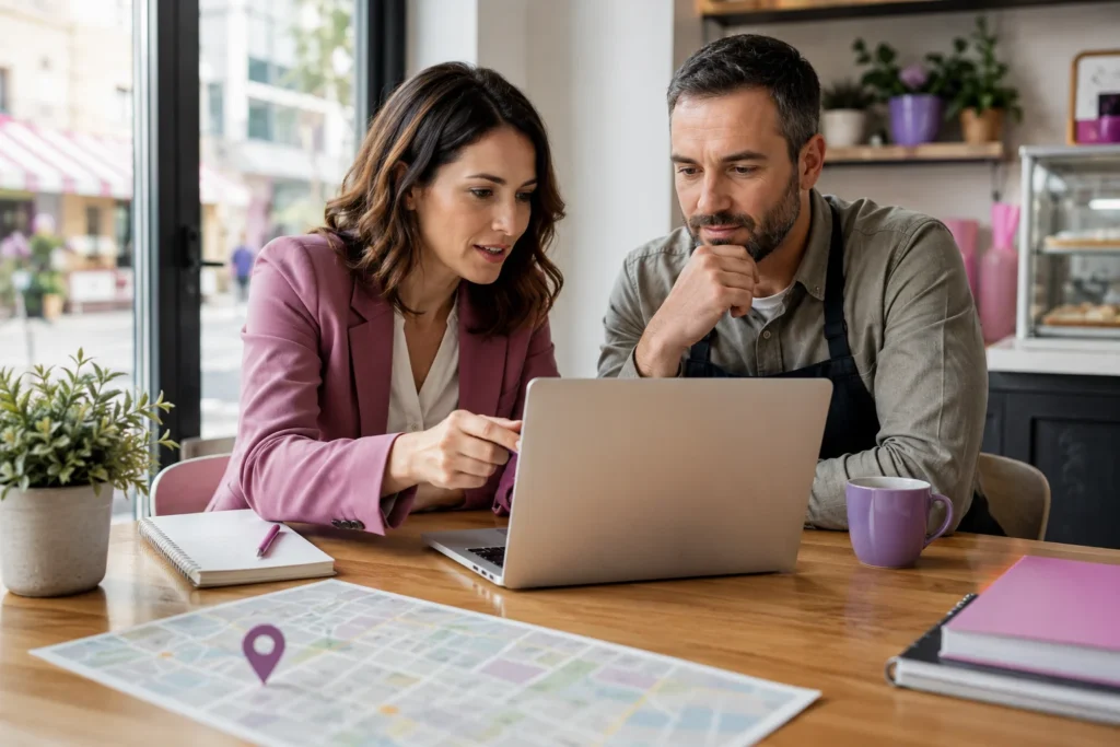 Consultor y negocio local eligiendo la categoría principal en Google Business