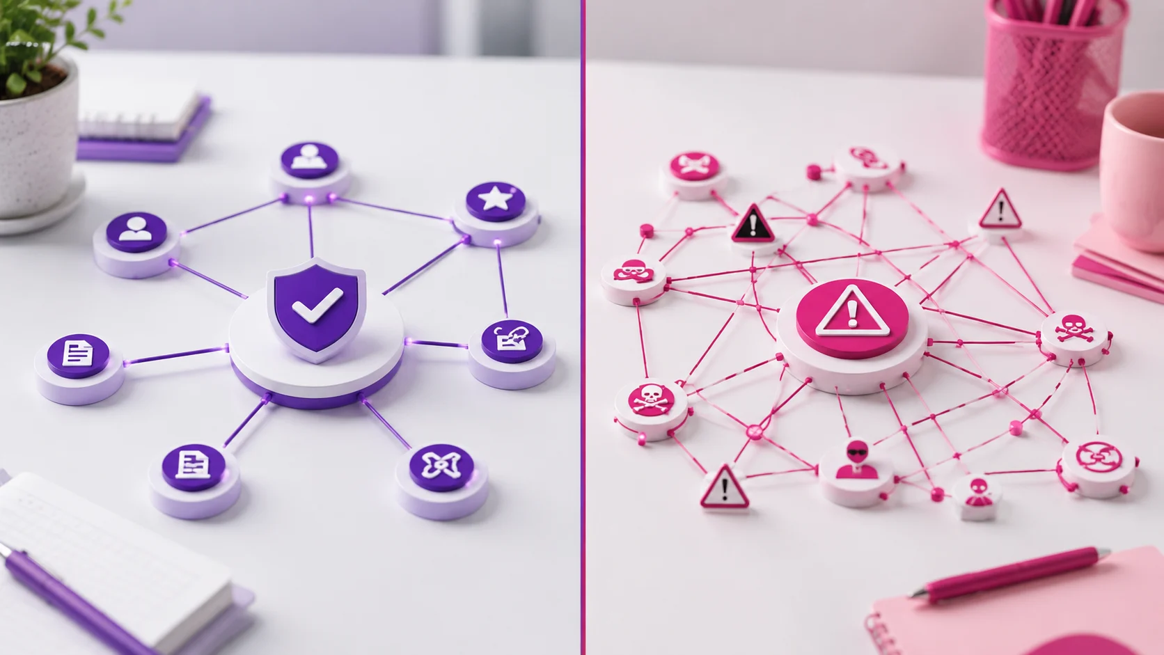 Comparativa visual entre enlaces SEO de calidad y enlaces artificiales con riesgo
