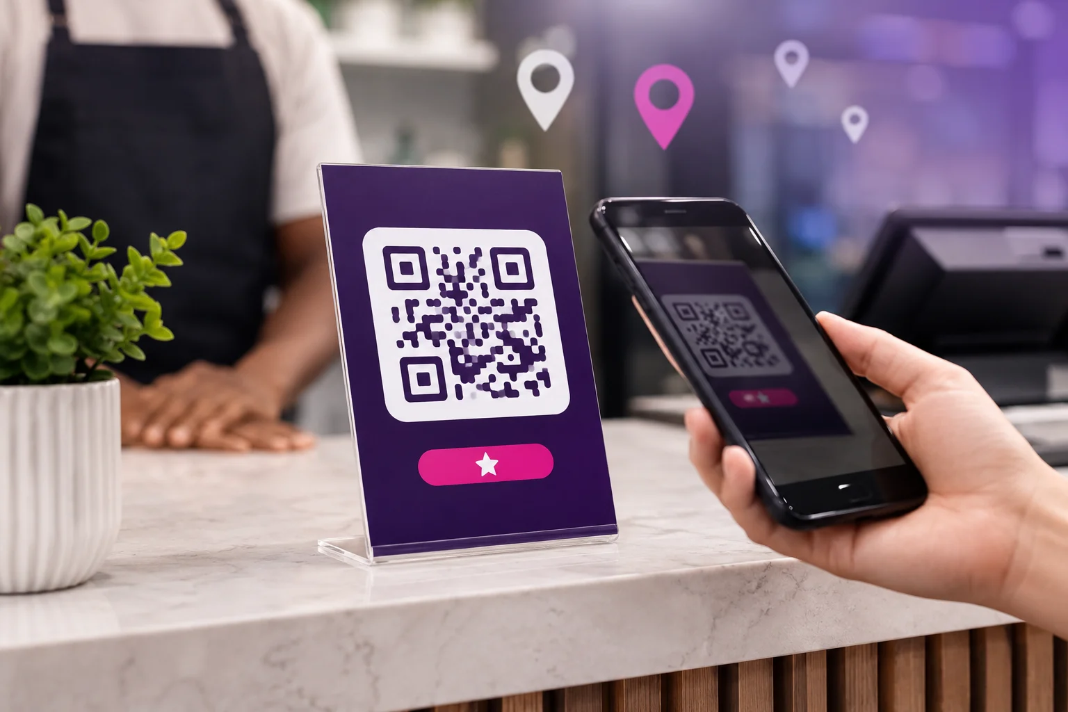 Código QR para facilitar reseñas de Google en un negocio local